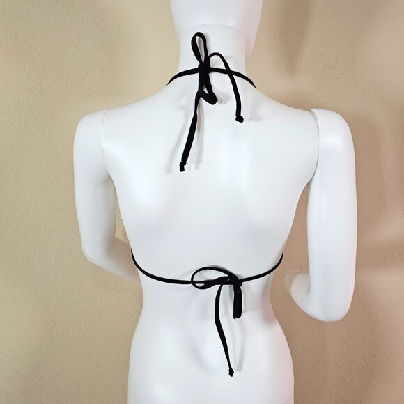 NWT Escante Rhinestone Jewel Black Triangle Bra One Size Dancewear Clubwear - Picture 5 of 8